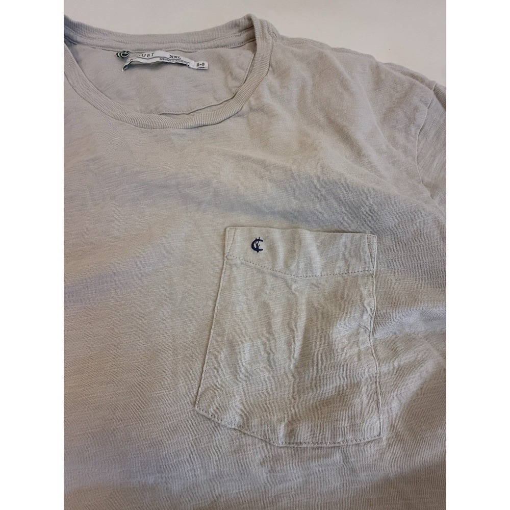 Criquet XXL Beige Long Sleeve Pocket Tee Quiet Luxury Coastal Minimalist Shirt - Picture 4 of 9